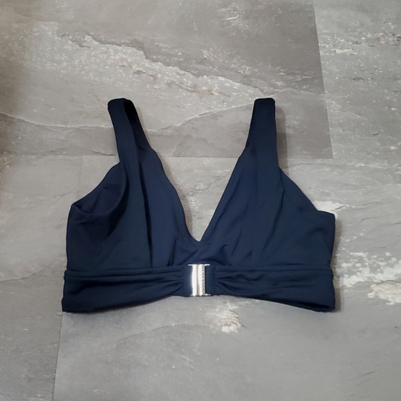 NWOT Seafolly Australia V Neck Crop Bikini Top. Eco Collective True Navy. 6 US. - Picture 7 of 9